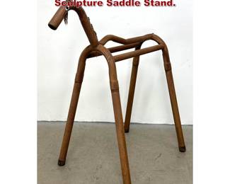 Lot 1631 Whimsical welded Iron Horse Form Sculpture Saddle Stand. 