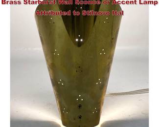 Lot 1483 MidCentury Modern Perforated Brass Starburst Wall Sconce or Accent Lamp Attributed to Stilnovo Ital