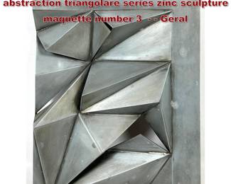 Lot 1551 Gerald DiGiusto geometric abstraction triangolare series zinc sculpture maquette number 3   Geral