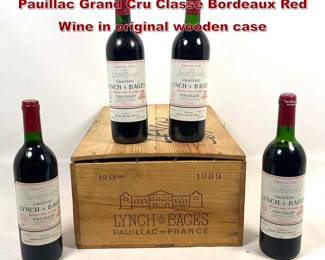 Lot 1966 4pc 1989 Chateau Lynch Bages Pauillac Grand Cru Classe Bordeaux Red Wine in original wooden case