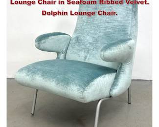 Lot 1534 Erberto Carboni for Arflex Delfino Lounge Chair in Seafoam Ribbed Velvet. Dolphin Lounge Chair. 