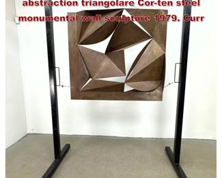 Lot 1564 Gerald DiGiusto geometric abstraction triangolare Corten steel monumental wall sculpture 1979. Curr