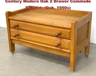Lot 1496 Guilleme and Chambron MidCentury Modern Oak 2 Drawer Commode Cabinet. Oak, 1950s