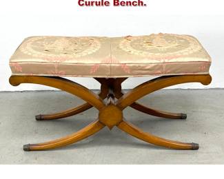Lot 1758 Neoclassical Regency Style Curule Bench. 