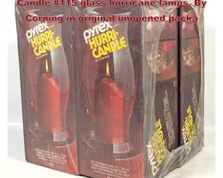 Lot 1663 4 New Old Stock Pyrex HurriCandle 115 glass hurricane lamps. By Corning in original unopened packa