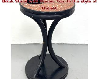 Lot 1426 MidCentury Bentwood Smoking Drink Stand with Mosaic Top. In the style of Thonet.