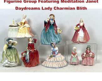 Lot 1825 8pc Royal Doulton Bone China Figurine Group Featuring Meditation Janet Daydreams Lady Charmian Blith
