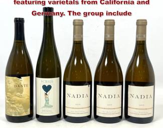 Lot 1997 5pcs white wines in 750ml bottles featuring varietals from California and Germany. The group include