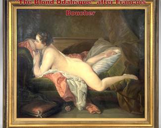 Lot 1793 Large Oil on Canvas painting of The Blond Odalisque after Francois Boucher 