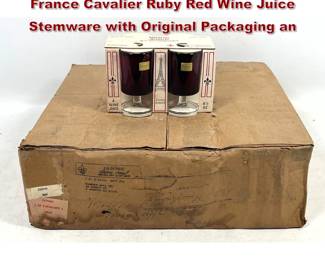 Lot 1646 7 Sets of 4 Vintage Luminarc France Cavalier Ruby Red Wine Juice Stemware with Original Packaging an