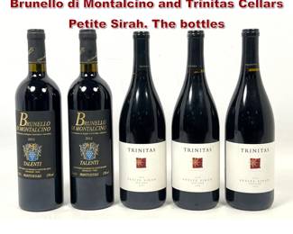 Lot 2005 5pcs ed wine featuring Talenti Brunello di Montalcino and Trinitas Cellars Petite Sirah. The bottles