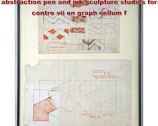 Lot 1573 Gerald DiGiusto geometric abstraction pen and ink sculpture studies for contro vii on graph vellum f