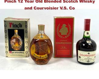 Lot 2042 2pc lot of Vintage Spirits including Pinch 12 Year Old Blended Scotch Whisky and Courvoisier V.S. Co