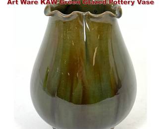 Lot 1810 Cambridge Art Tile Works Kinsley Art Ware KAW Green Glazed Pottery Vase
