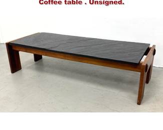 Lot 1532 Adrian Pearsall Walnut Frame Slate Coffee table . Unsigned.