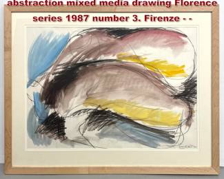 Lot 1508 Gerald DiGiusto geometric abstraction mixed media drawing Florence series 1987 number 3. Firenze  