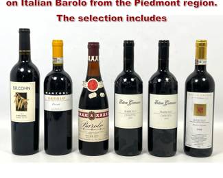 Lot 1999 6pcs red wines, primarily focused on Italian Barolo from the Piedmont region. The selection includes