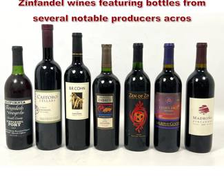 Lot 2019 7pcs assortment of California Zinfandel wines featuring bottles from several notable producers acros