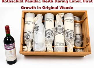 Lot 1967 12pc case 1988 Chateau Mouton Rothschild Pauillac Keith Haring Label. First Growth in Original Woode