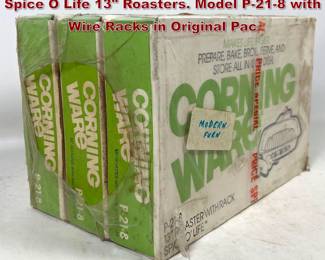 Lot 1667 3 Boxes Vintage Corning Ware Spice O Life 13 Roasters. Model P218 with Wire Racks in Original Pac