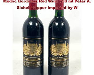 Lot 1941 2pc 1989 Chateau Palmer Margaux Medoc Bordeaux Red Wine 750 ml Peter A. Sichel Shipper Imported by W