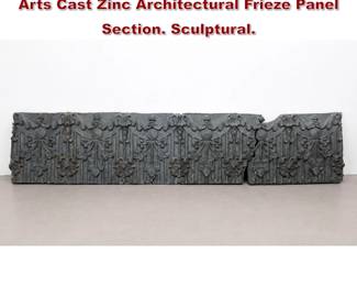 Lot 1408 Large Antique Neoclassical Beaux Arts Cast Zinc Architectural Frieze Panel Section. Sculptural. 