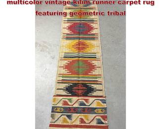 Lot 1669 2 6.25 X 10 7.25 handknotted multicolor vintage kilim runner carpet rug featuring geometric tribal 