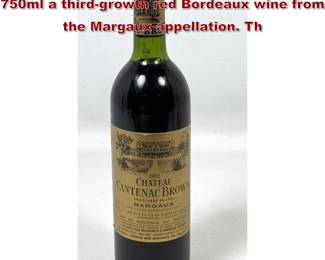 Lot 1982 1982 Chateau Cantenac Brown, 750ml a thirdgrowth red Bordeaux wine from the Margaux appellation. Th