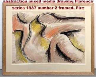 Lot 1509 Gerald DiGiusto geometric abstraction mixed media drawing Florence series 1987 number 2 framed. Fire