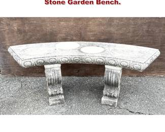 Lot 1601 Neoclassical Style Curved Cast Stone Garden Bench.