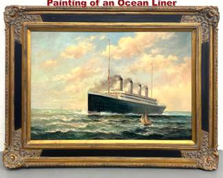 Lot 1833 Matt Thomas, Marine Oil on Canvas Painting of an Ocean Liner