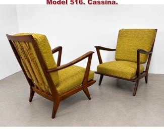 Lot 1400 Pair Gio Ponti Lounge Arm Chairs. Model 516. Cassina. 