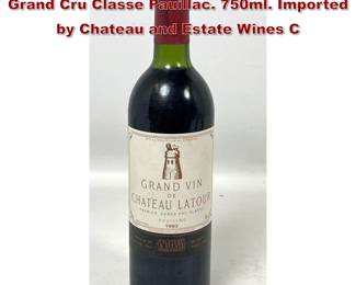 Lot 1961 1982 Chateau Latour Premier Grand Cru Classe Pauillac. 750ml. Imported by Chateau and Estate Wines C