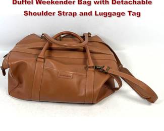 Lot 1826 Hartmann Cognac Leather Travel Duffel Weekender Bag with Detachable Shoulder Strap and Luggage Tag