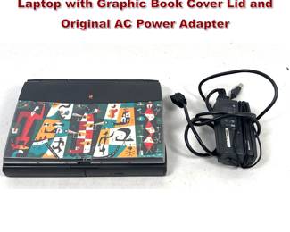 Lot 1887 Macintosh PowerBook 1400c Laptop with Graphic Book Cover Lid and Original AC Power Adapter