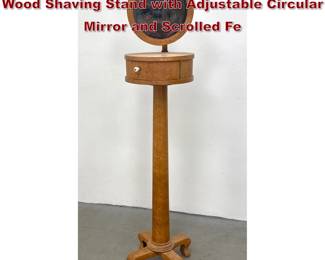 Lot 1679 Empire Style Antique Bird s Maple Wood Shaving Stand with Adjustable Circular Mirror and Scrolled Fe