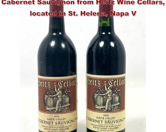 Lot 1969 2pc 750 ml bottles of 1990 Cabernet Sauvignon from Heitz Wine Cellars, located in St. Helena, Napa V