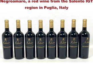 Lot 2014 8 bottles of 2016 Fabiana Kalema Negroamaro, a red wine from the Salento IGT region in Puglia, Italy