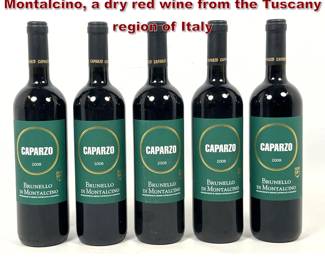 Lot 2034 5pcs Caparzo 2008 Brunello di Montalcino, a dry red wine from the Tuscany region of Italy