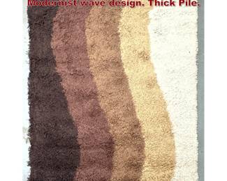Lot 1543 5 2 X 6 9 Skandia Shag carpet rug. Modernist wave design. Thick Pile. 