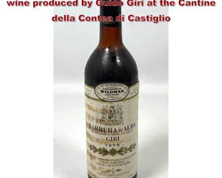 Lot 1975 1970 vintage Barbera d Alba red wine produced by Guido Giri at the Cantine della Contea di Castiglio