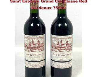 Lot 1953 2pc 1989 Chateau Cos d Estournel Saint Estephe Grand Cru Classe Red Bordeaux 750ml