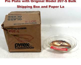 Lot 1645 12pcs Vintage Pyrex 7 inch Petite Pie Plate with Original Model 207S Bulk Shipping Box and Paper La