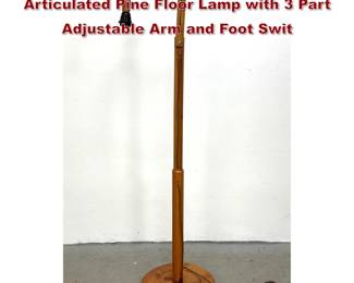 Lot 1441 Temde Scandinavian Modern Style Articulated Pine Floor Lamp with 3 Part Adjustable Arm and Foot Swit