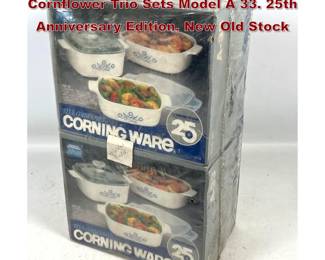 Lot 1660 2 Vintage Corning Ware Blue Cornflower Trio Sets Model A 33. 25th Anniversary Edition. New Old Stock