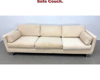 Lot 1541 Milo Baughman Style Chrome Base Sofa Couch. 