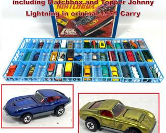 Lot 1881 40pc Estate lot diecast cars including Matchbox and Topper Johnny Lightning in original 1971 Carry 