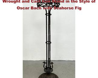 Lot 1716 Antique Renaissance Revival Wrought and Cast Iron Stand in the Style of Oscar Bach with Seahorse Fig