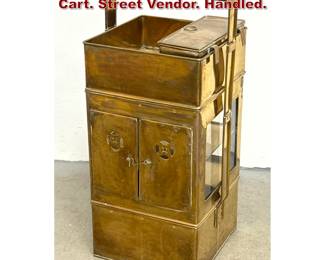 Lot 1781 Vintage Brass Asian Noodle Stand Cart. Street Vendor. Handled. 