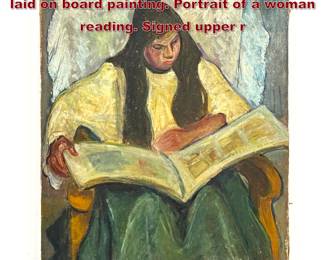 Lot 1894 Stephan Volmer Kassez oil canvas laid on board painting. Portrait of a woman reading. Signed upper r
